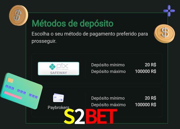 O cassino S2BET oferece uma grande variedade de métodos de pagamento